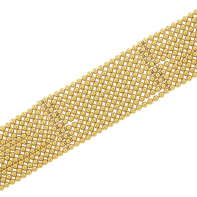 Lot 151 - Multistrand Gold Bead 'Draperie' Bracelet, Cartier, France