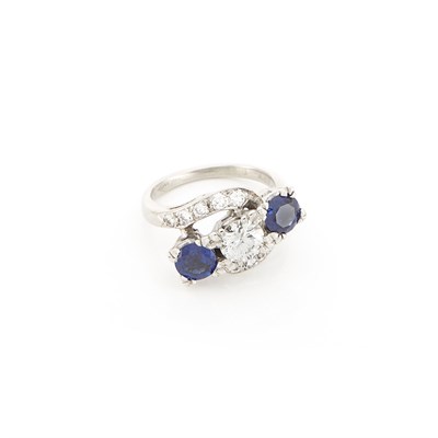 Lot 1677 - Platinum, Sapphire and Diamond Ring
