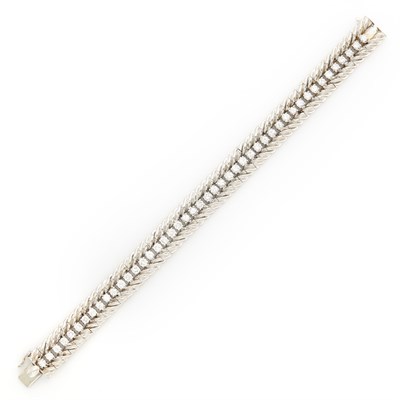 Lot 1230 - White Gold and Diamond Bracelet