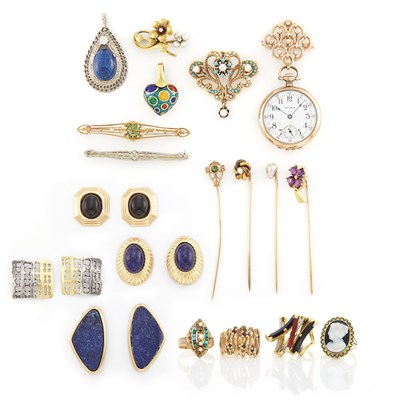 Lot 1743 - Group of Gold, Low Karat Gold, Gold-Filled and Metal Jewelry