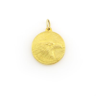 Lot 1824 - Gold Eagle Head Pendant, Henry Shawah