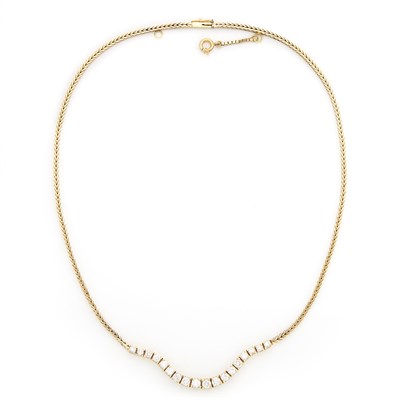 Lot 1949 - Gold and Diamond Necklace