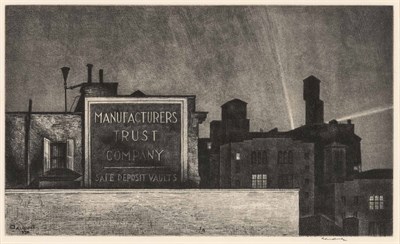 Lot 88 - Armin Landeck (1905-1984) MANHATTAN NOCTURNE...
