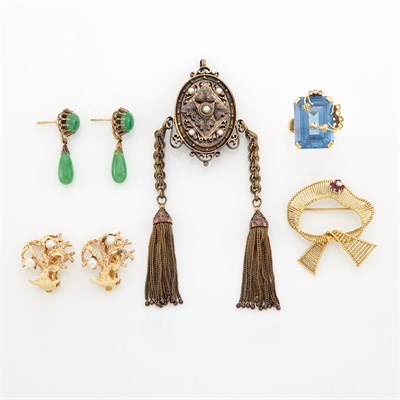 Lot 2008 - Group of Gold, Low Karat Gold and Gem-Set Jewelry