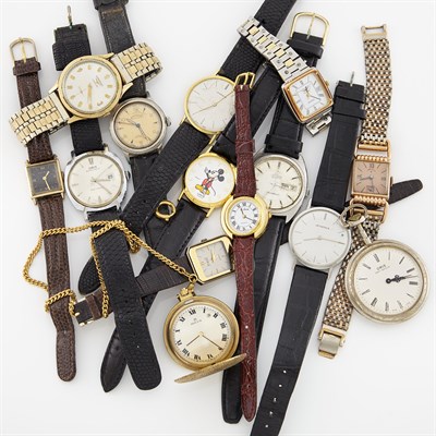 Lot 1792 - Twelve Wristwatches and Two Pocket Watches