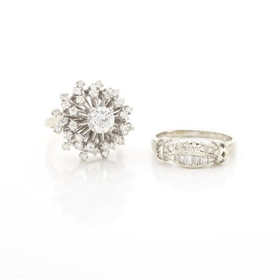 Lot 1220 - Two White Gold and Diamond Rings