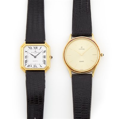 Lot 1373 - Two Gold Wristwatches, Baume & Mercier, Concord