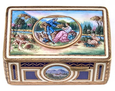 Lot 331 - German Gilt-Metal and Enamel Singing Bird Box...