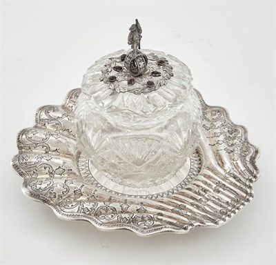 Lot 270 - Pewter and Garnet-Mounted Cut Glass Covered...