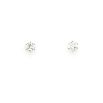 Lot 1199 - Pair of White Gold and Diamond Stud Earrings