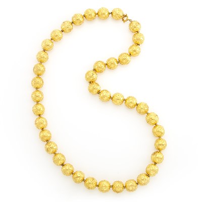 Lot 1144 - Gold Bead Necklace