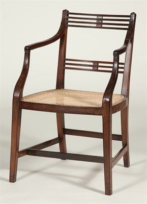 Lot 363 - Colonial Hardwood and Caned Armchair, possibly...