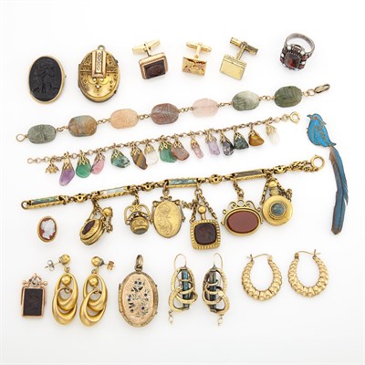 Lot 1345 - Group of Gold-Filled and Metal Jewelry