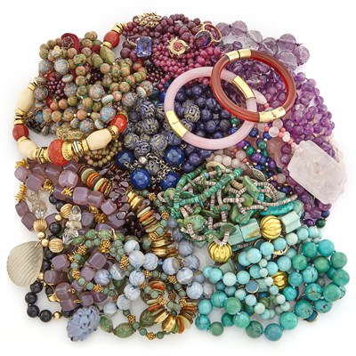 Lot 2147 - Group of Bead Necklaces and Costume Jewelry