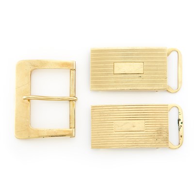 Lot 1833 - Three Gold Belt Buckles