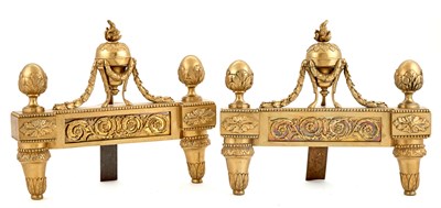 Lot 401 - Pair of Louis XVI Gilt-Bronze Chenets Height...
