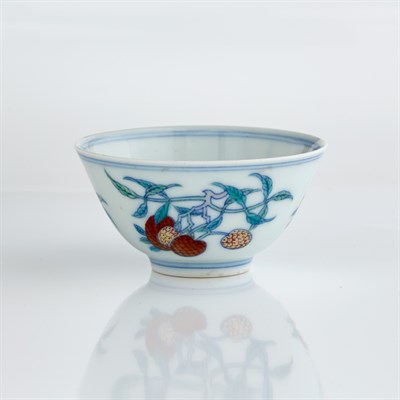 Lot 65 - Chinese Doucai Glazed Porcelain Cup The...