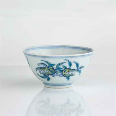 Lot 65 - Chinese Doucai Glazed Porcelain Cup The...