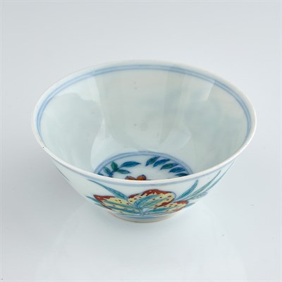 Lot 65 - Chinese Doucai Glazed Porcelain Cup The...