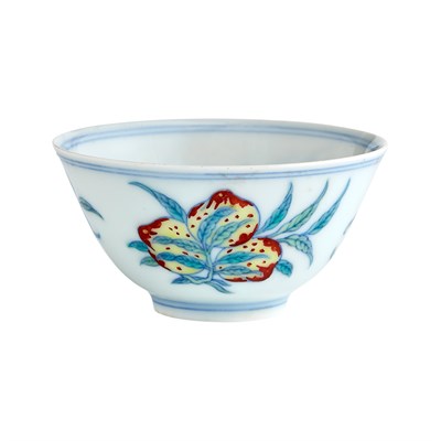 Lot 65 - Chinese Doucai Glazed Porcelain Cup The...