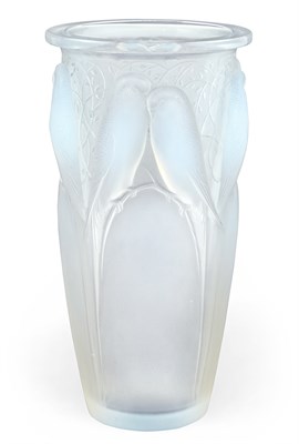 Lot 219 - R. Lalique Molded Opalescent Glass Ceylan Vase...