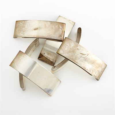 Lot 1072 - Six Silver Hair Barrettes, Linda Lee Johnson