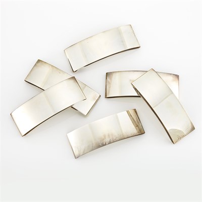 Lot 1071 - Six Silver Hair Barrettes, Linda Lee Johnson