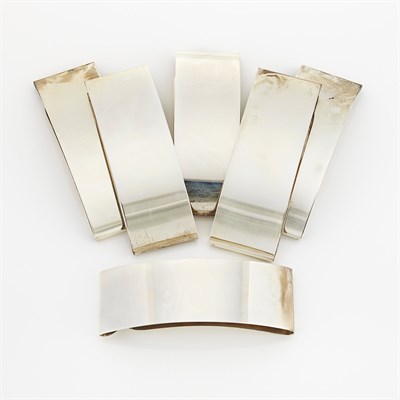 Lot 1075 - Six Silver Hair Barrettes, Linda Lee Johnson