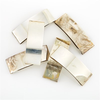 Lot 1070 - Six Silver Hair Barrettes, Linda Lee Johnson