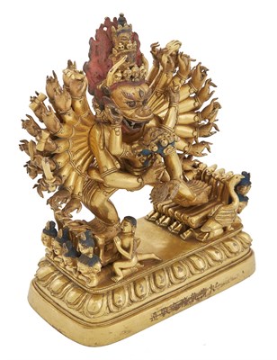 Lot 31 - Chinese Gilt-Bronze Figure of Vajrabhairava...