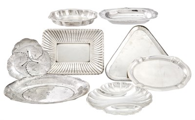 Lot 214 - Group of American Silver Serving Trays and...