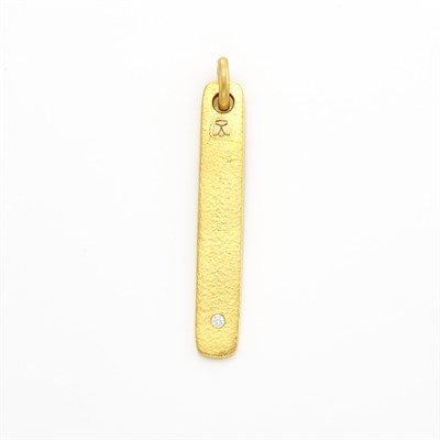 Lot 1013 - High Karat Gold and Diamond 'Forever' Pendant, Linda Lee Johnson