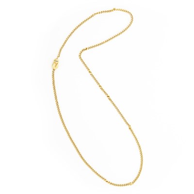 Lot 1014 - Gold Curb Link Necklace with Bee Clasp, Linda Lee Johnson