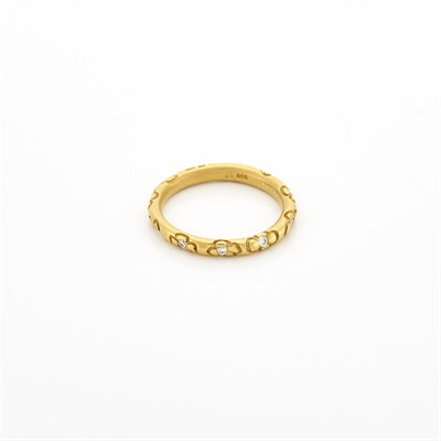 Lot 1016 - High Karat Gold and Diamond Band Ring, Linda Lee Johnson