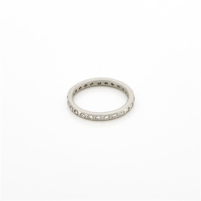 Lot 1018 - Platinum and Diamond Eternity Band Ring, Linda Lee Johnson