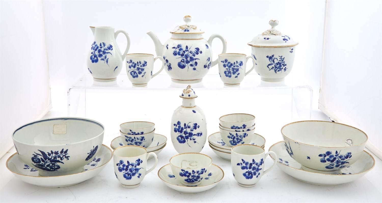 Lot 170 - Assembled Group of English Blue and White...