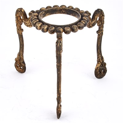 Lot 74 - Chinese Gilt-Bronze Stand The round ring with...