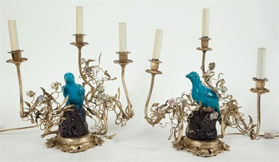 Lot 278 - Pair of Chinese Gilt-Metal and Turquoise and...