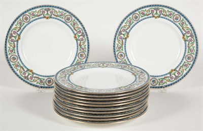 Lot 386 - Set of Twelve Mintons Porcelain Dinner Plates...