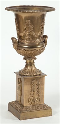 Lot 267 - Empire Style Gilt-Metal Campagna Urn on...