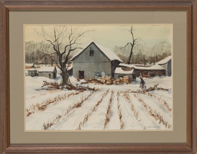 Lot 25 - Charles Kinghan American, 1895-1984 Barn in...