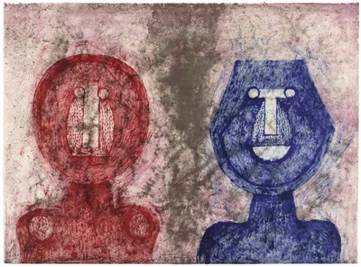 Lot 145 - Rufino Tamayo DOS CARAS (P. 155) Color...