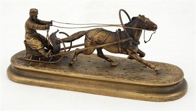 Lot 206 - Russian Bronze Model of a Horse-Drawn Sled...