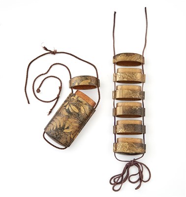 Lot 3 - Two Japanese Inro Meiji Period Each of five...