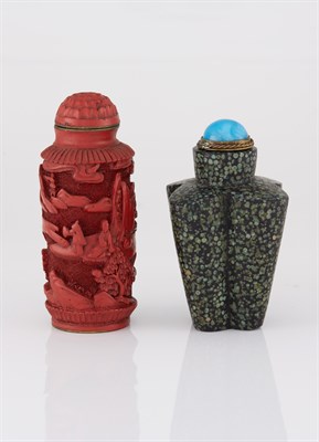 Lot 233 - Two Chinese Lacquer Snuff Bottles Comprising a...