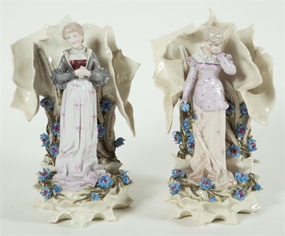 Lot 352 - Pair of Continental Porcelain Figural...
