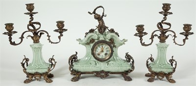 Lot 372 - Louis XV Style Gilt-Metal and Pale Green...