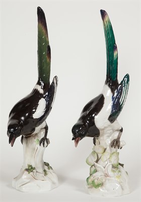 Lot 390 - Two Meissen Porcelain Figures of Magpies...