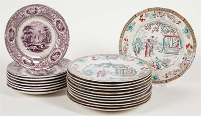Lot 377 - Set of Eight E. Chalinor Ironstone Purple...