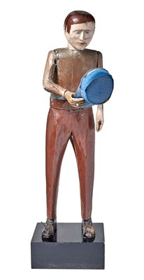 Lot 401 - Folk Art Carved and Painted Wood Figure of a...